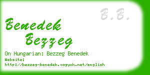 benedek bezzeg business card